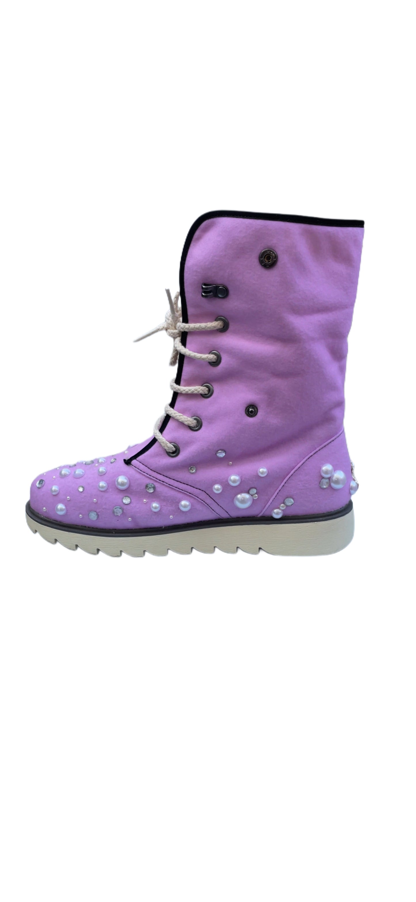 THEE LUXURY FUR BOOTS 'PINK PRINT'
