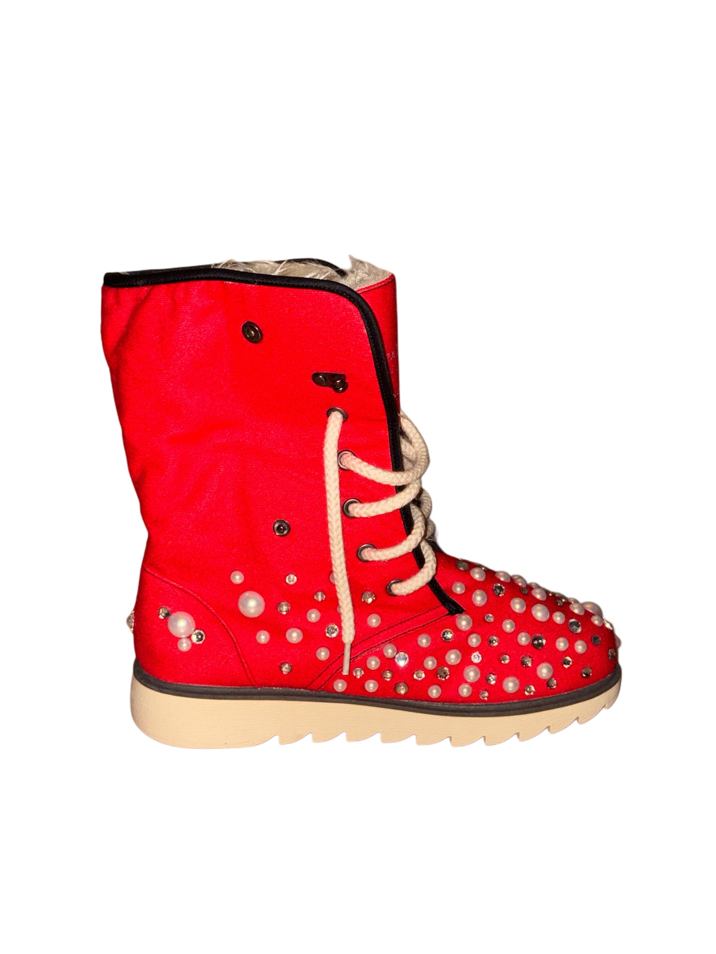 LUXURY FUR BOOTS ‘CRIMSON’