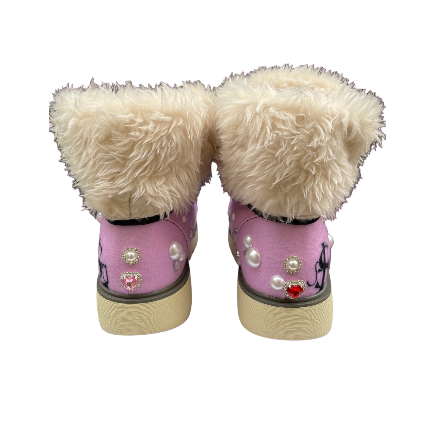THEE LUXURY FUR BOOTS 'PINK PRINT'