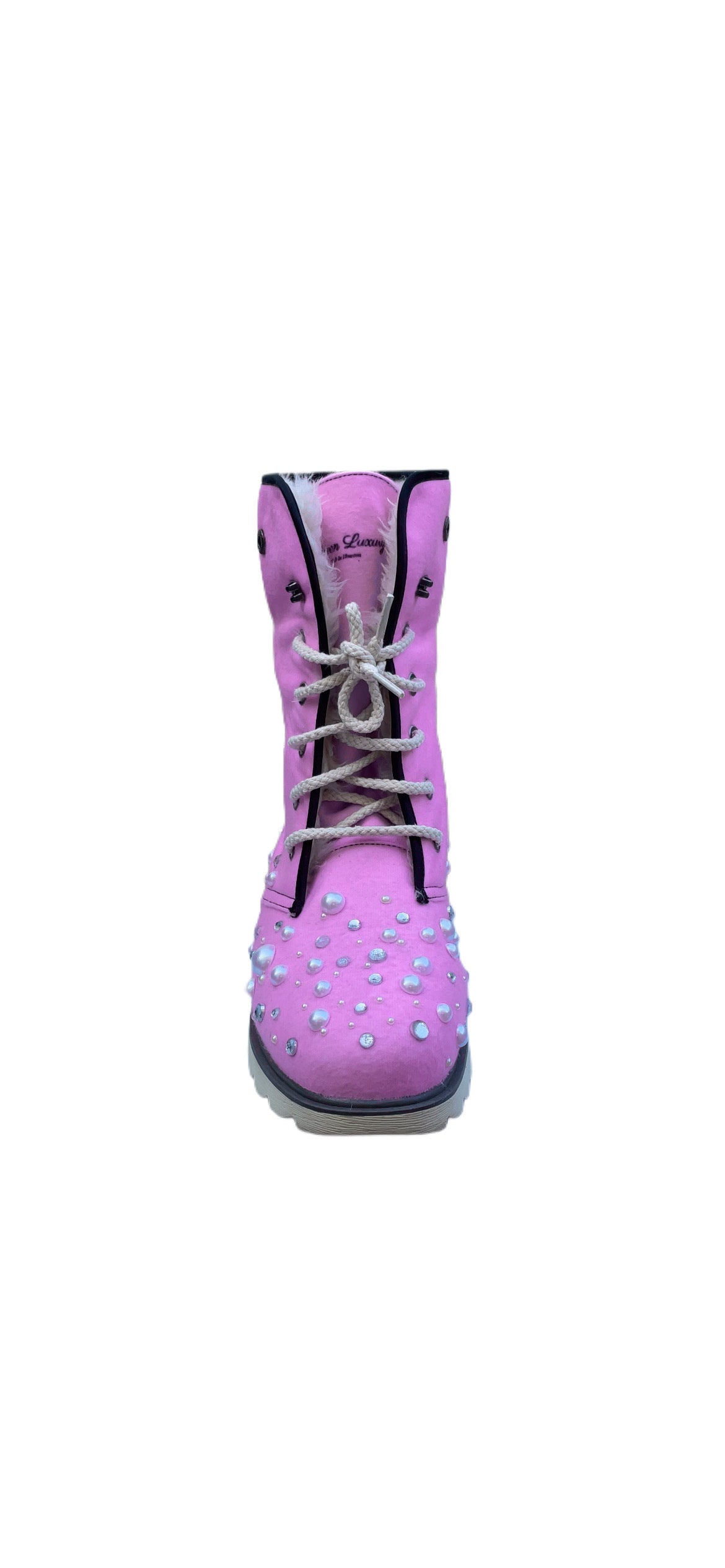 THEE LUXURY FUR BOOTS 'PINK PRINT'