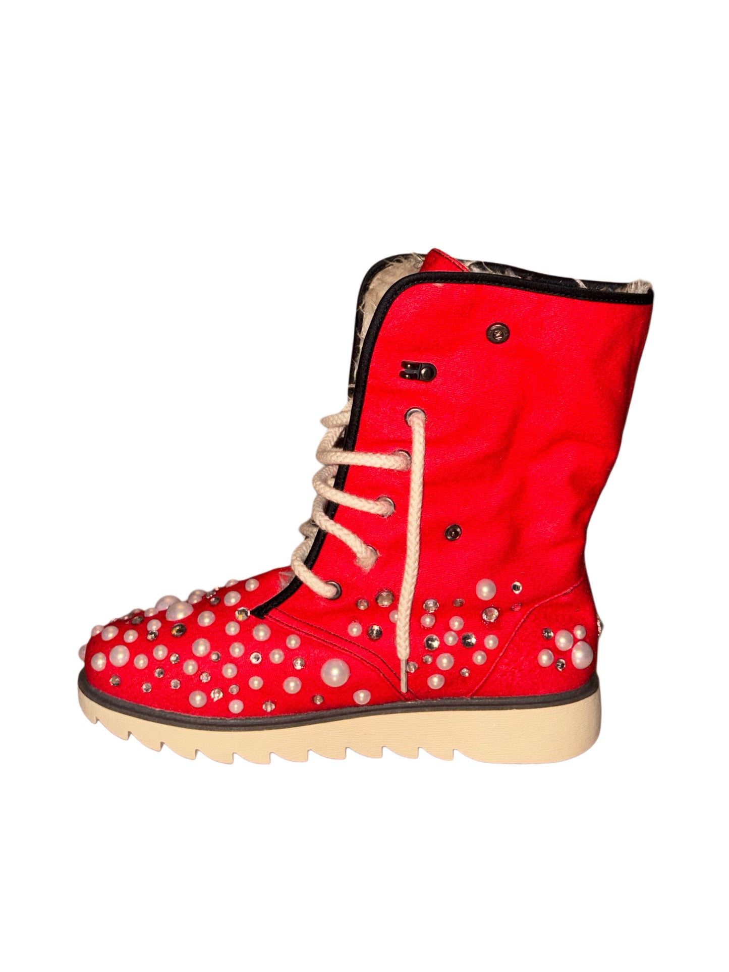 LUXURY FUR BOOTS ‘CRIMSON’