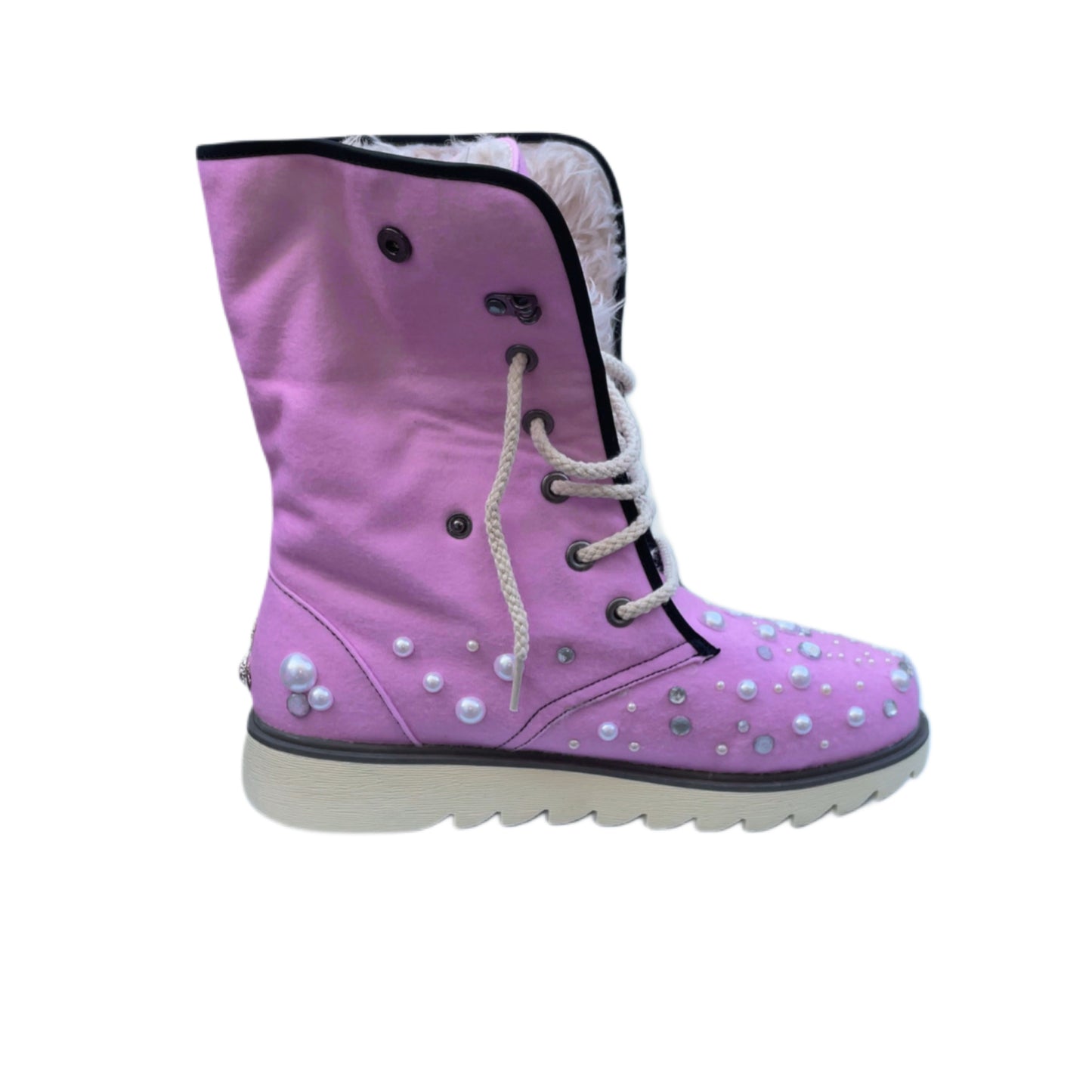 THEE LUXURY FUR BOOTS 'PINK PRINT'