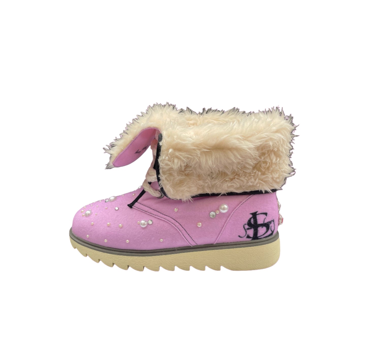 THEE LUXURY FUR BOOTS 'PINK PRINT'