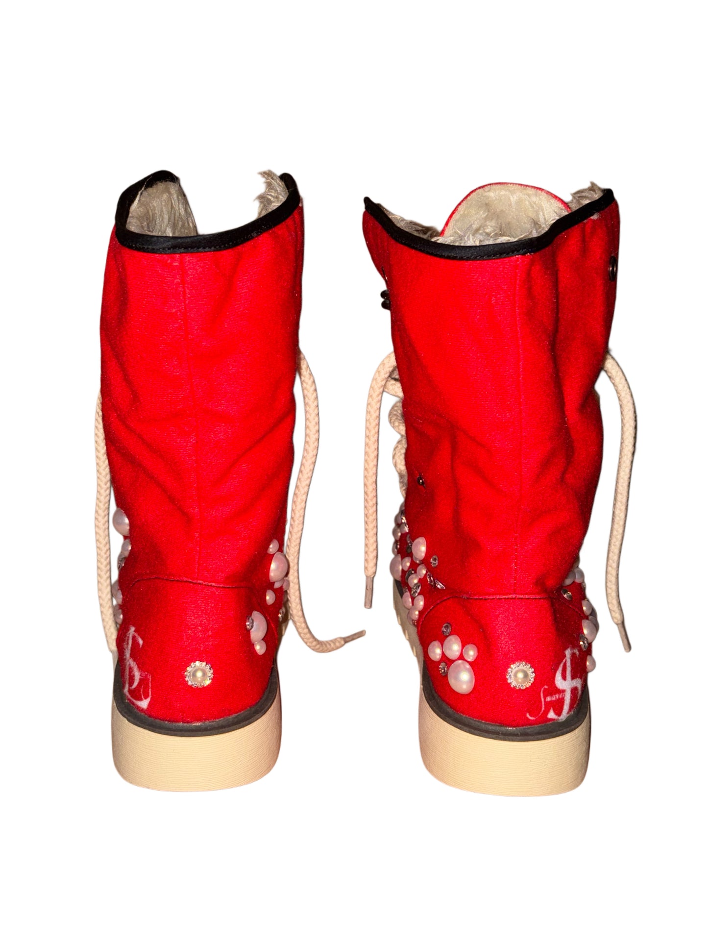 LUXURY FUR BOOTS ‘CRIMSON’