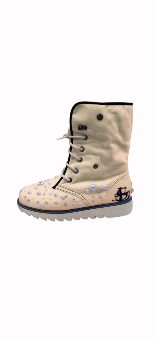 LUXURY FUR BOOTS ‘CHAMPAGNE’