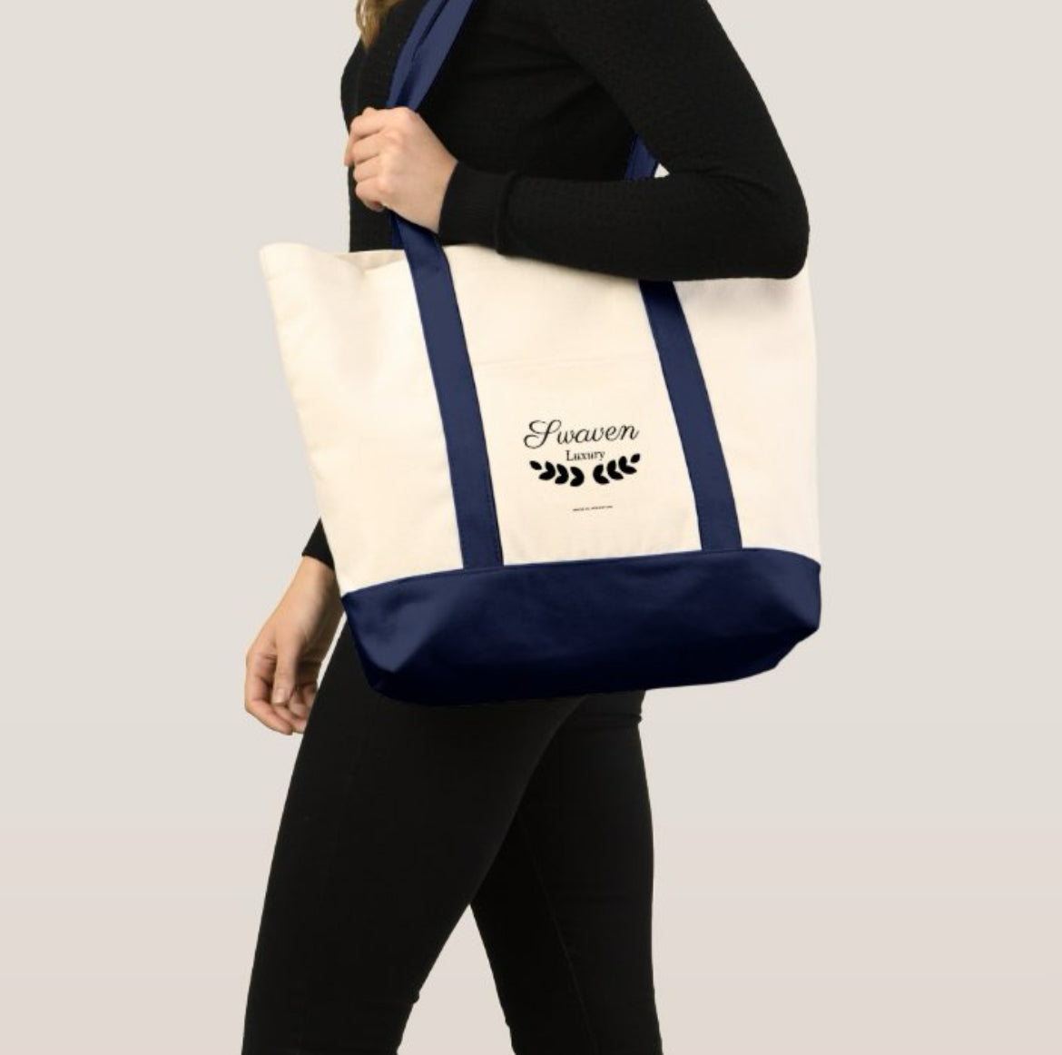 Swaven Two-Tone Tote Bag ‘Navy’