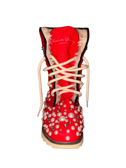 LUXURY FUR BOOTS ‘CRIMSON’
