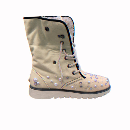 LUXURY FUR BOOTS ‘CHAMPAGNE’