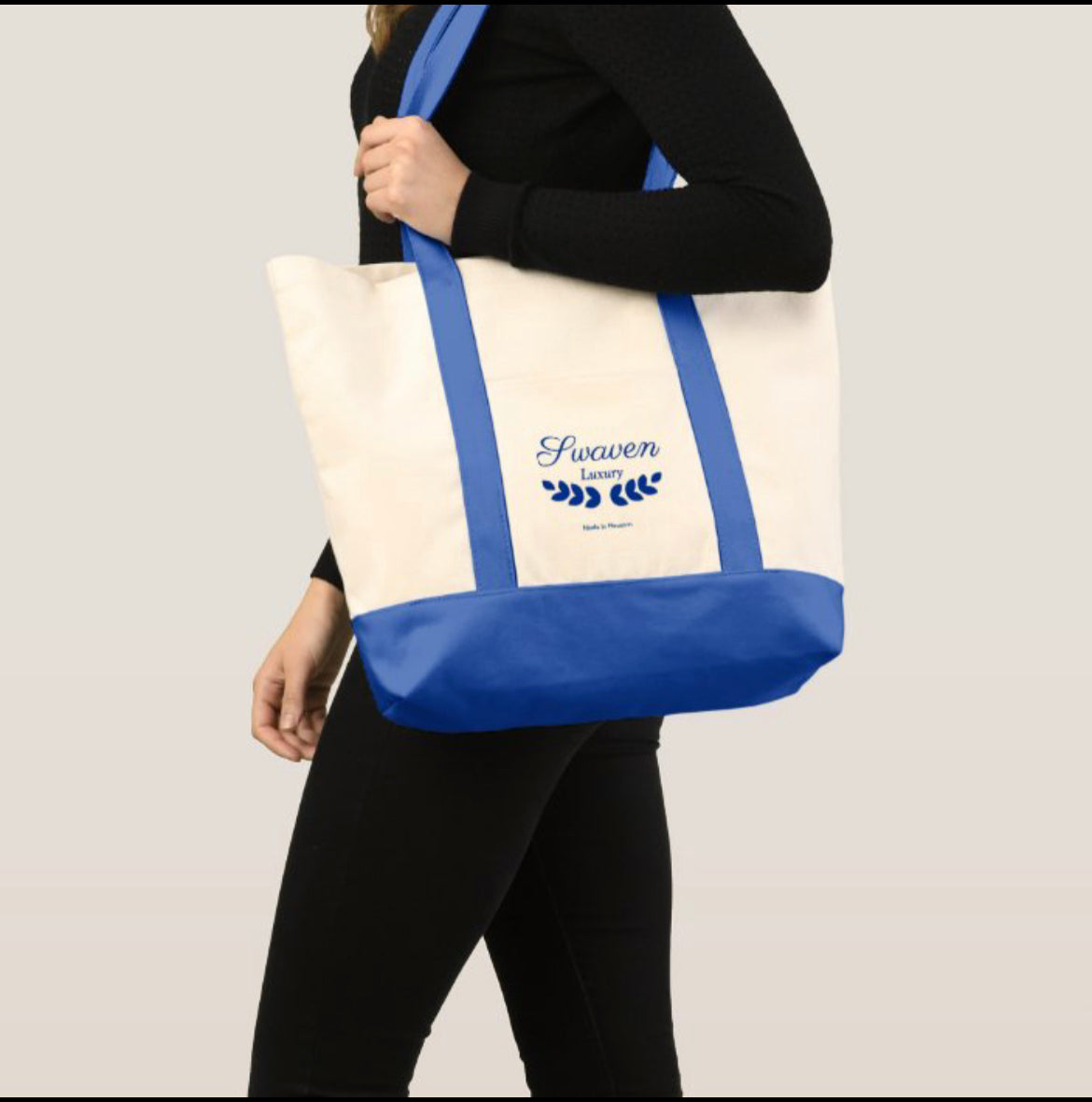 Swaven Two-Tone Tote Bag ‘Blue’