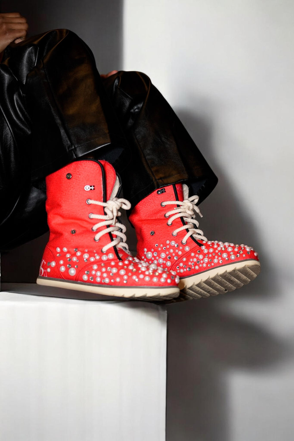 LUXURY FUR BOOTS ‘CRIMSON’